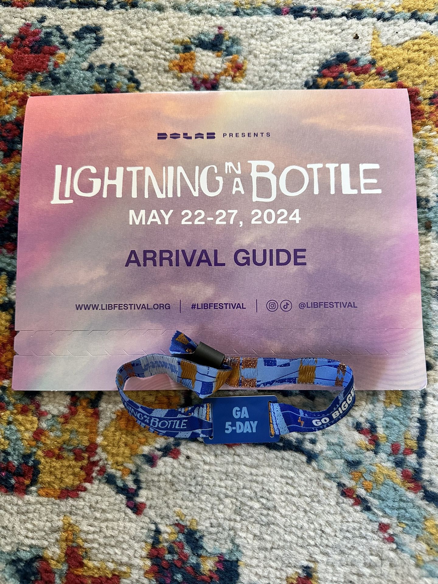 5 day GA 2024 Lightning In A Bottle Wristband