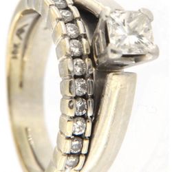 Women Wedding Set 14kt White Gold 