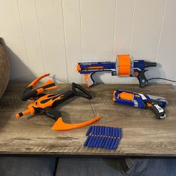 NERF RAMPAGE GUN, NERF STRONGARM GUN, & NERF BOW & ARROW