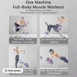  FURICA Adjustable Ab Trainer Machine with LCD Monitor, Foldable Abdominal Exercise Machine Core Trainer Machine Workout for Arm, Leg Buttocks Shaper