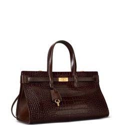 Tory Burch Lee Radziwill Large Embossed Leather Travel Tote