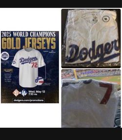 Los Angeles Dodgers 2025 World Series Gold Jersey Blake Snell SGA 5/13/26 XL & Medium