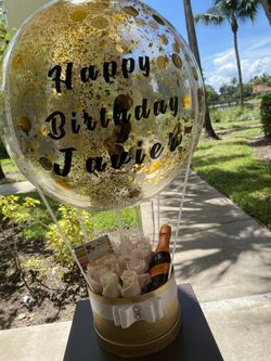 Flowers Box - Happy Birthday- Balloons