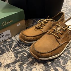 New Mens Sz 10.5 Clark’s Allston Edge Nubuck casual shoes $140 retail p/u Jamison PA 