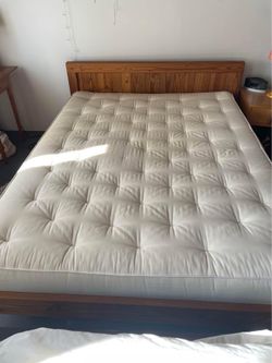 Custom Oak bed frame with storage