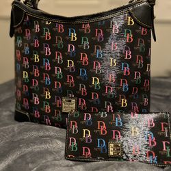 Dooney & Bourke Black Monogram Hobo Shoulder Bag