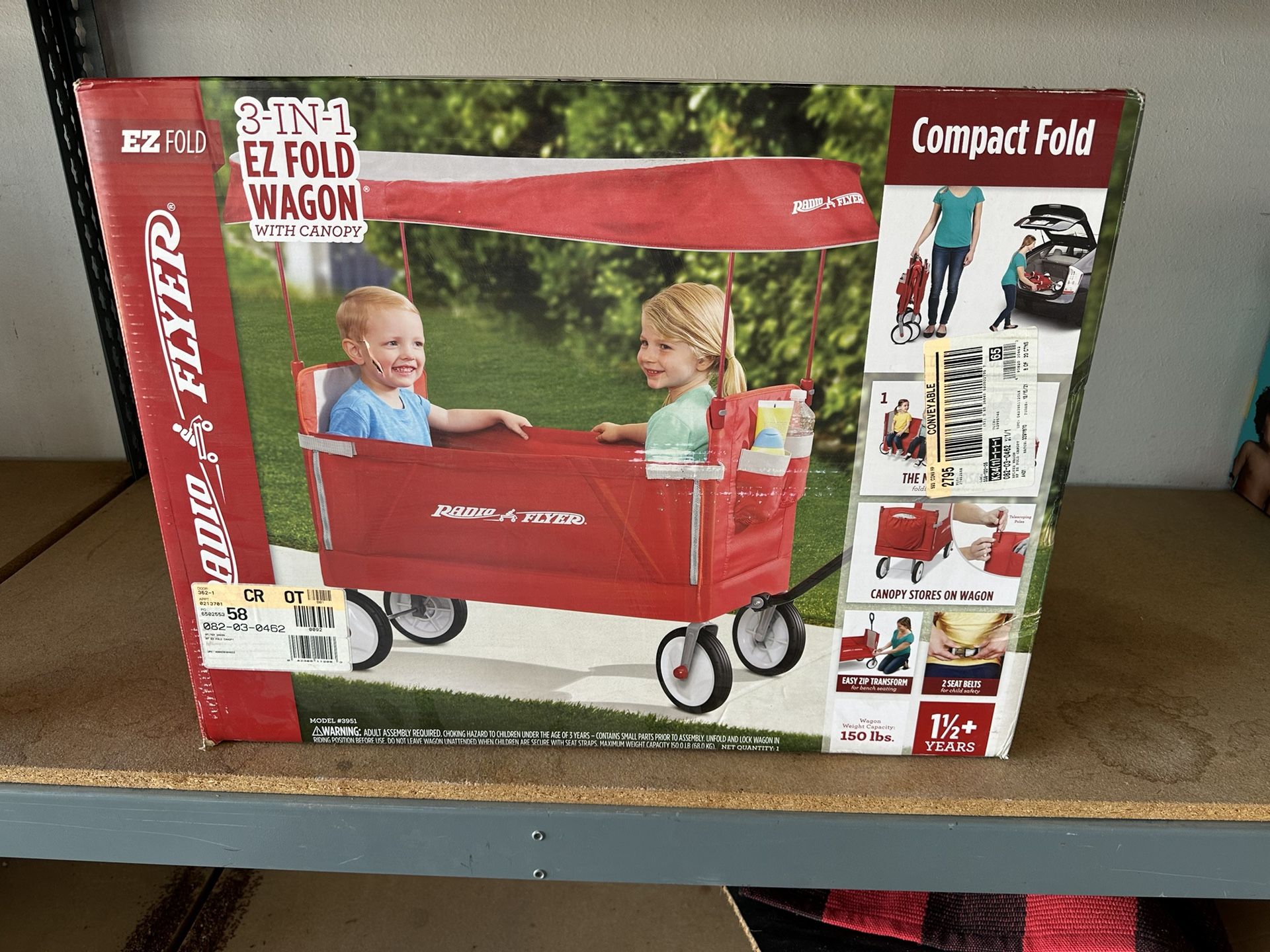 3-in-1 EZ Fold Wagon with Canopy