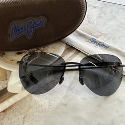 New Maui Jim  Rimless Black Medium Sunglasses