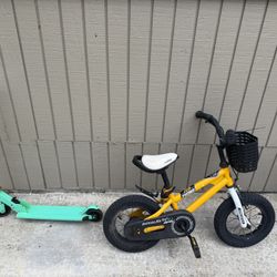 Kids 12” Bike And Scooter All For 15$ ( Comes As Pictured) 