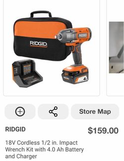 18V Cordless 1/2 in. Impact Wrench Kit with 4.0 Ah Battery and Charger