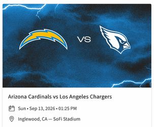 Chargers vs Cardinals at SoFi Stadium NFL Football