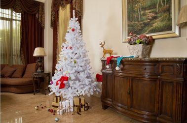 7ft Tall White Christmas Tree New In Boxes With Metal Stand 