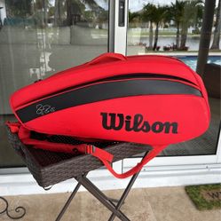 Wilson RF DNA tennis racket Bag - Red - Holds Up To 12 Rackets