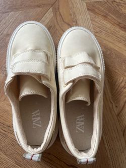 Zara Kids Faux Leather Off-White Sneakers