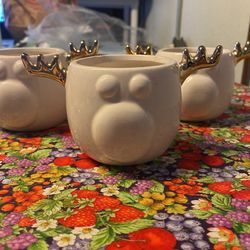3 Small Reindeer Pots