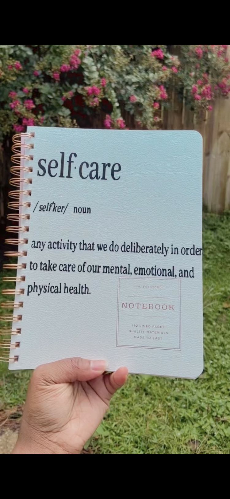 Self Care Notebook