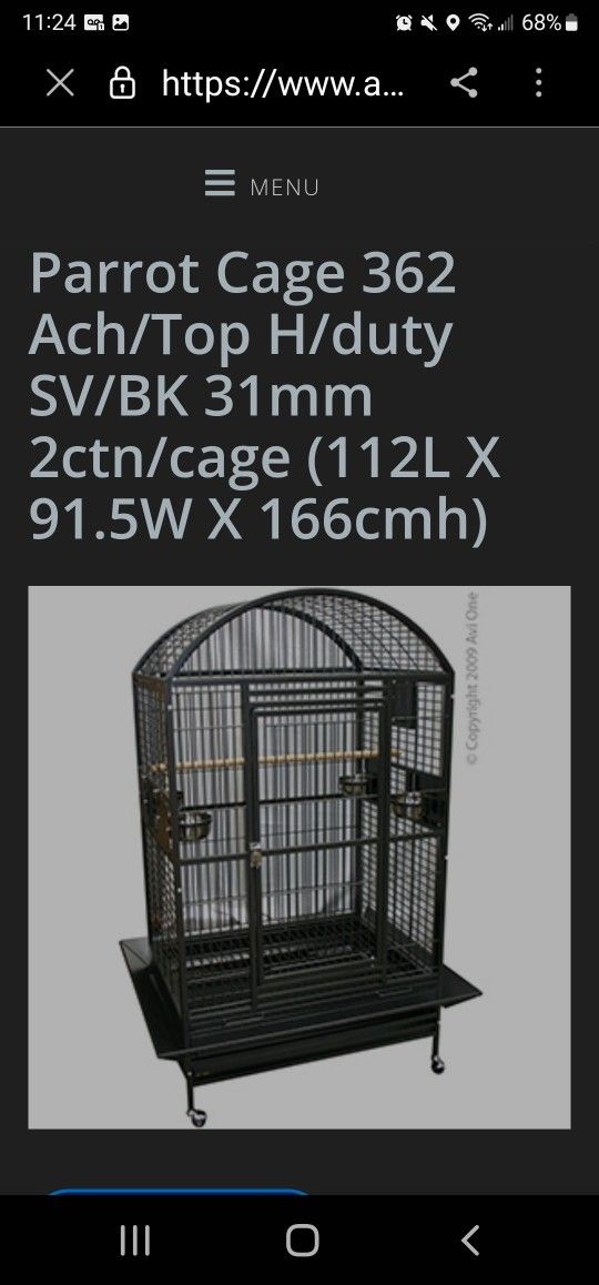 KING CAGES PARROT CAGE DOME TOP BIRD CAGE USE $200