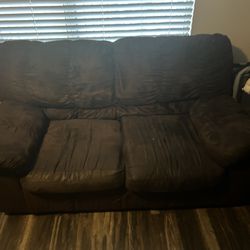 Brown Suede Couches 