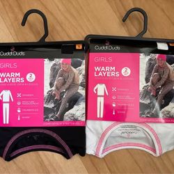 Cuddl Duds Girls Comfortech Stretch Poly Thermal Underwear 2-Piece Set