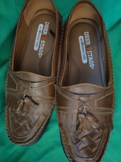 Men's Brown Deer Stags "Herman" Tassel Woven Loafers – Size 12M