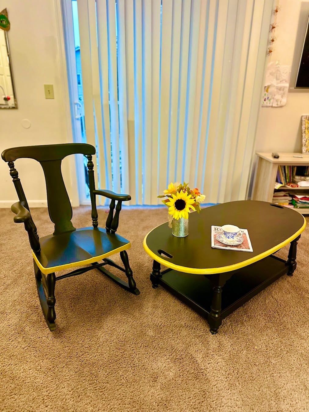 Create your cozy corner. ☕ Our perfect-pair set includes a comfortable rocking chair and a stylish accent table.