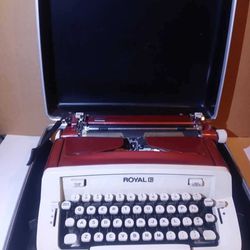

Red Portable Typewriter, 1960's era 1966-67 Royal Custom Typewriter

