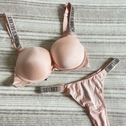 Victoria’s Secret pink bra and panty set