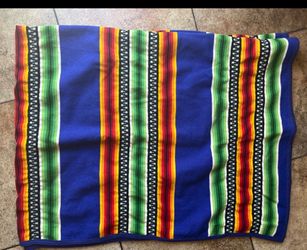 PENDLETON Blue Striped Blanket 6 Ft x 4.5 Ft