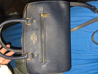Navy blue coach rowan satchel