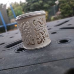 Lennox pierced filigree porcelain votive holder