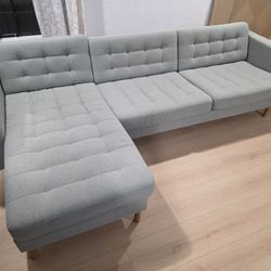 IKEA Morabo Sofa With Chaise Light Green 4 Seats
