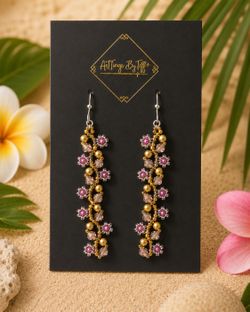 Golden Blush Vine Earrings