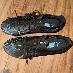 PUMA ULTRA ULTIMATE FG black-silver-bright aqua  Men’s size 7.5