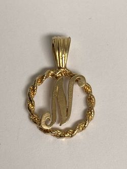 1" "N" Gold pendant #29999