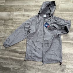Champion Windbreaker Jacket Men's Medium Gray Hoodie Full Zip West Point Outdoor