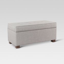 Gray storage ottoman bench