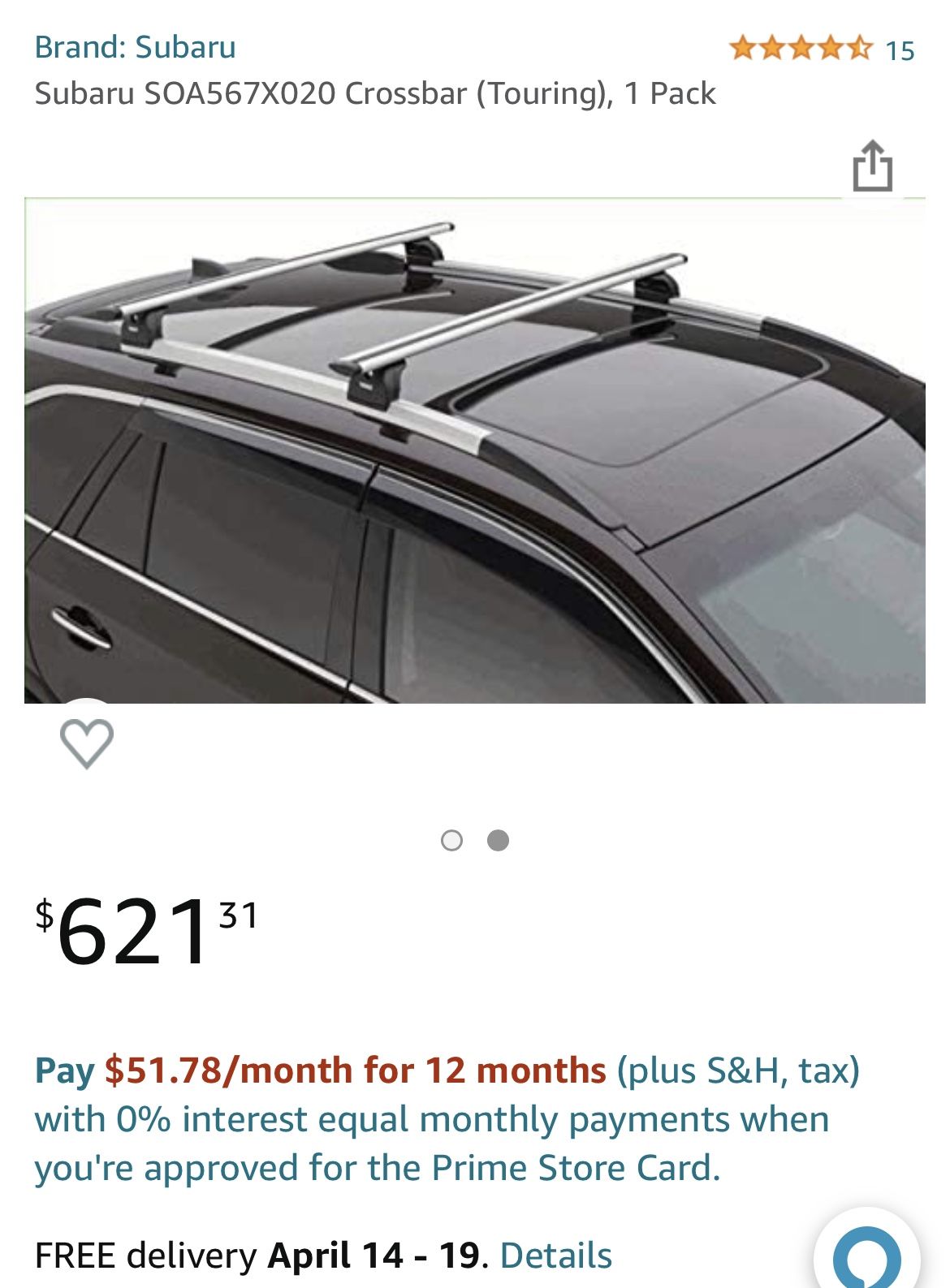 THULE Crossbars For Subaru Outback Touring for Sale in New Albany