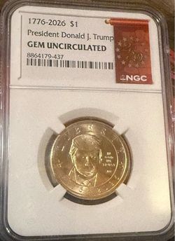 NGC Gem Uncirculated Trump $1 Coin 1(contact info removed)