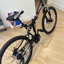 Xspec 26" 21 Speed Folding Mountain Bike Bicycle for Adults - Upgraded Bike Seat