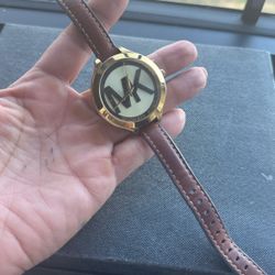  Brown Leather MK Watch 
