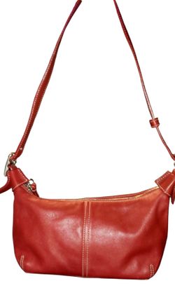 Coach DEMI HOBO Red 9564 Leather Shoulder Bag Zipper Purse