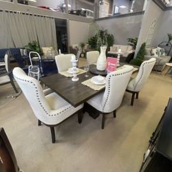 Landon Salvage Brown Dining Room Set / 7pc