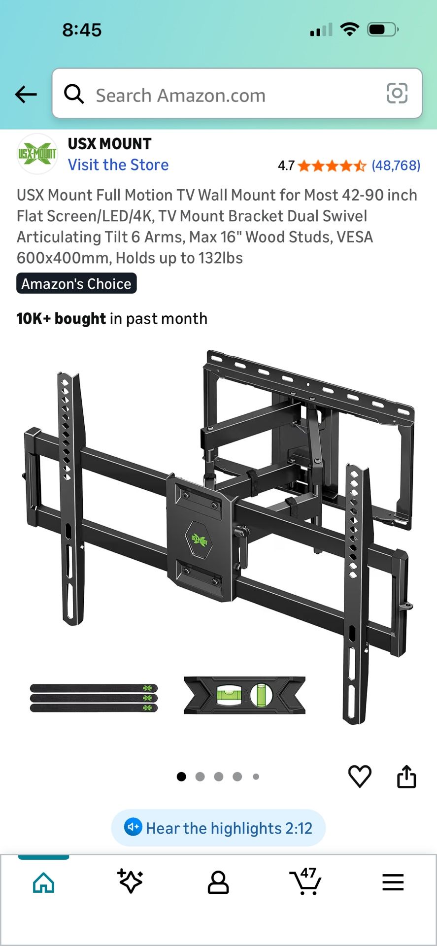3 Swivel TV Wall Mounts-$20 Each