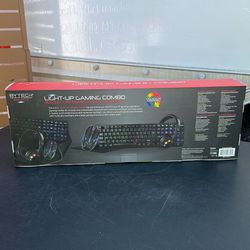 BYTECH Light-Up Gaming Combo Set Keyboard Mouse Headset Mousepad RGB PC Gaming NEW