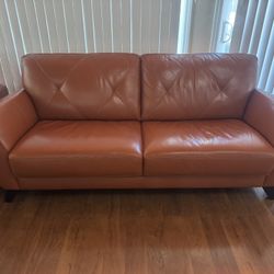 Contemporary Leather Couch and Loveseat