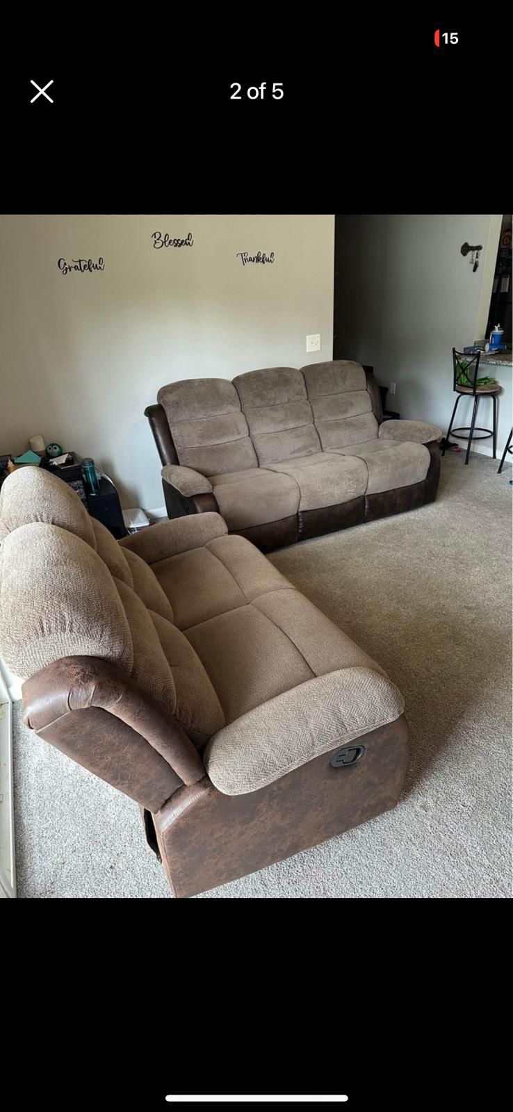 Manual recliner Sofa & Loveseat Set