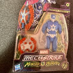 Marvel Avengers Mech Strike Monster Hunters Captain America 6” Action Figure with Accessory