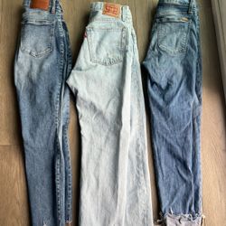 3 Womens Jeans Sz 26 Lucky Brand Joes Levi’s 