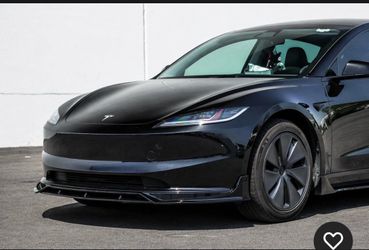 For 2024-2026 Tesla Model 3, Sport Highland Front Bumper Lip Spoiler Glossy Black