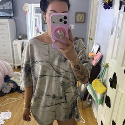 Oversized Camo Print Tee